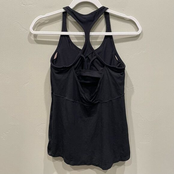 Athleta Black Swift Reach And Restore Built-in Bra Tank Top - Size: XS - Picture 2 of 10